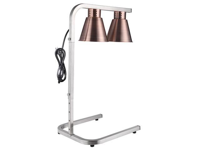 Aluminum Dual Heat Lamp Food Warmer Countertop Kitchen Buffet Court Restaurant