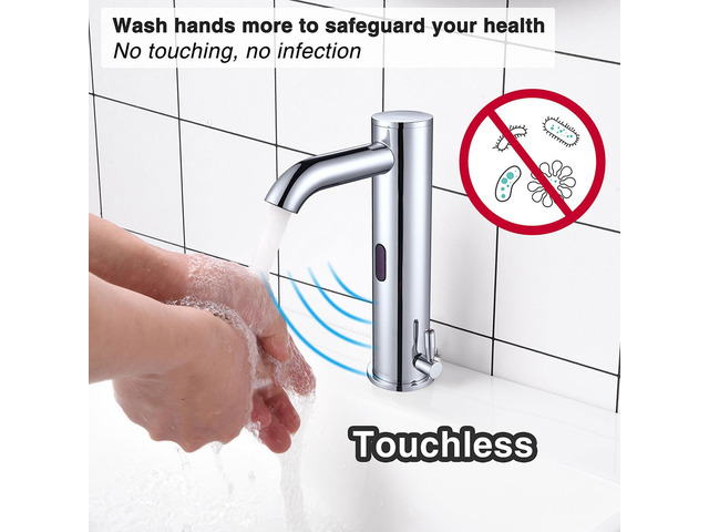 Aquaterior Automatic Sensor Bathroom Faucet 1 Hole Touchless Above Counter Sink Mixer Tap