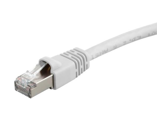 Monoprice Cat6A Ethernet Patch Cable - 1 Feet - White Network Internet Cord - RJ45, 550Mhz, STP, Pure Bare Copper Wire, 10G, 26AWG