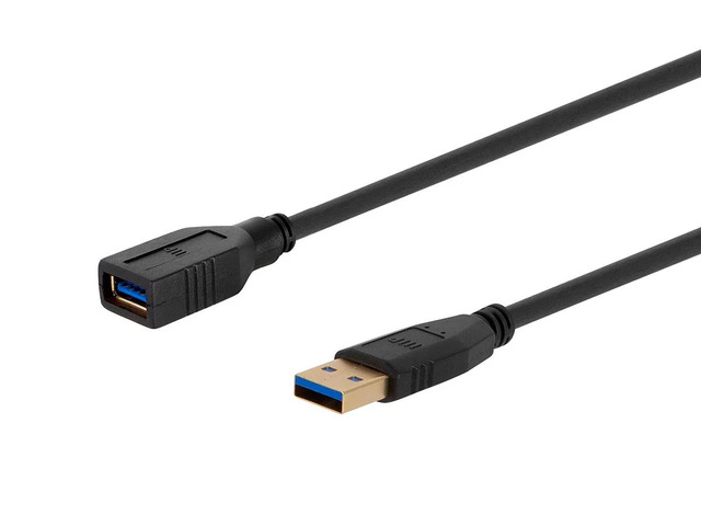 Monoprice USB 3.0 Type-A to Type-A Female Extension Cable - 6ft, Black, 32AWG, TPE Jacket, Compatible with Mouse, Printer, USB Keyboard, Flash Drive