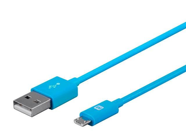 Monoprice USB Type-A to Micro Type-B Cable - 6 Feet - Blue 2.4A, 22/30AWG - Select Series