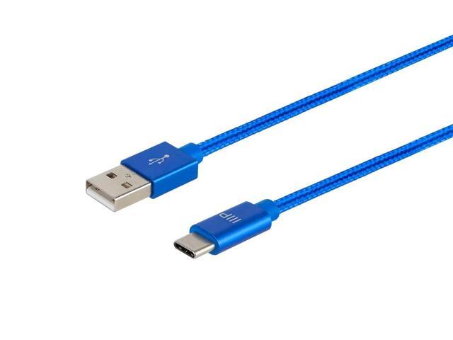 Monoprice Nylon Braided USB C to USB A 2.0 Cable - 1.5 Feet - Blue Type C, Fast Charging, Compatible With Samsung Galaxy S10/ Note 8, LG V20 and...