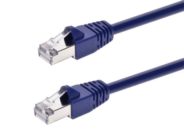 Monoprice Cat6A Ethernet Patch Cable - Network Internet Cord - RJ45, 550Mhz, STP, Pure Bare Copper Wire, 10G, 26AWG, 3ft, Purple