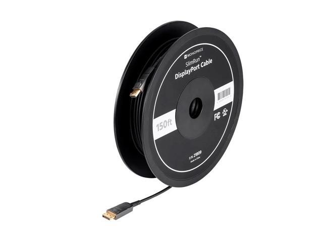 Monoprice DisplayPort Cable - 20 feet 32.4Gbps, 8K@30Hz, 5K@60Hz, 4K@120Hz, Fiber Optic, AOC - SlimRun AV Series