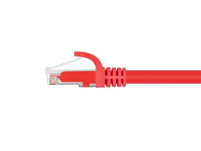 Monoprice Cat6 Ethernet Patch Cable - 10 Feet - Red Network Internet Cord - RJ45, Stranded, 550Mhz, UTP, Pure Bare Copper Wire, 24AWG - Flexboot...