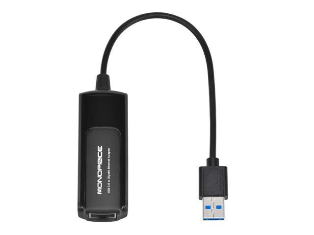 Monoprice USB 3.0 to Gigabit Ethernet Adapter, 1000 Mbps Gigabit Ethernet Speeds, Compatible With 10/100 Mbps Connections