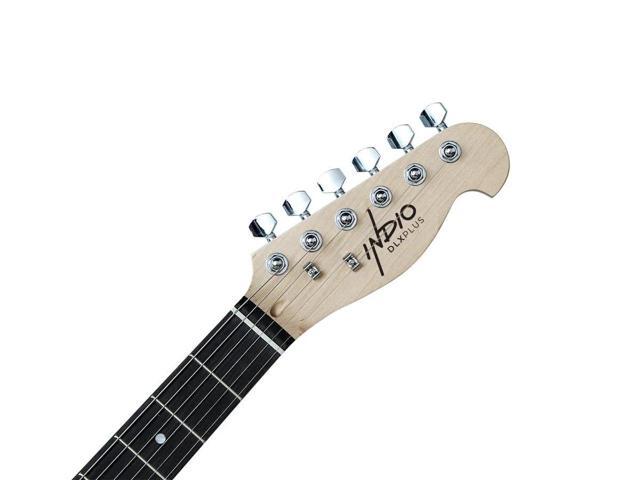 Monoprice Retro DLX Plus Solid Ash Electric Guitar - Natural, With Gig Bag, Ash Body, Maple Neck, Professionally Set-up in the US - Indio Series