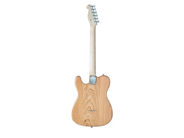 Monoprice Retro DLX Plus Solid Ash Electric Guitar - Natural, With Gig Bag, Ash Body, Maple Neck, Professionally Set-up in the US - Indio Series