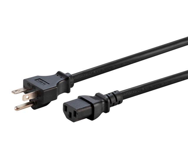 Monoprice Heavy Duty Power Cord - 3 Feet - Black NEMA 6-20P to IEC 60320 C13, 14AWG, 15A/1875W, SJT, 125V
