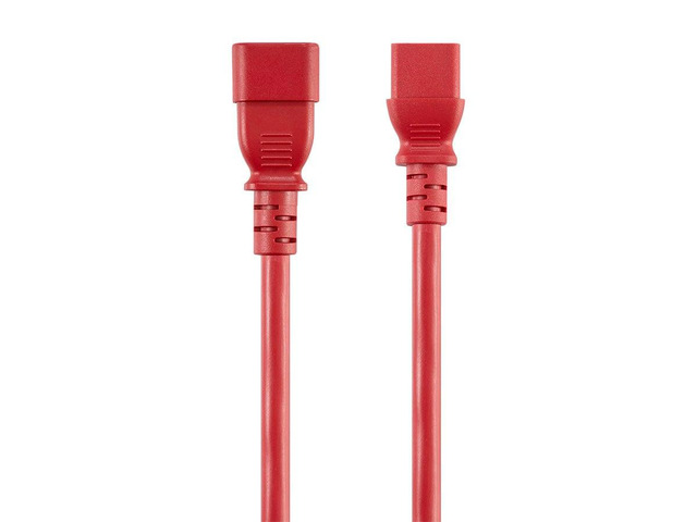 Monoprice Extension Cord - 3 Feet - Red IEC 60320 C14 to IEC 60320 C13 14AWG 15A/1875W SJT 100-250V