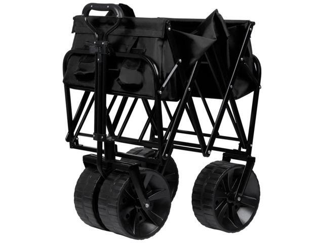 Monoprice Heavy Duty All Terrain Collapsible Outdoor Wagon, Black - Durable, 600D Oxford, Mildew and UV Resistant - Pure Outdoor Collection