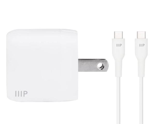 Monoprice iPad Pro Charging Bundle - 30W 1-port PD GaN Technology Foldable Wall Charger and 1.8m (6ft) Fast Charge USB-C