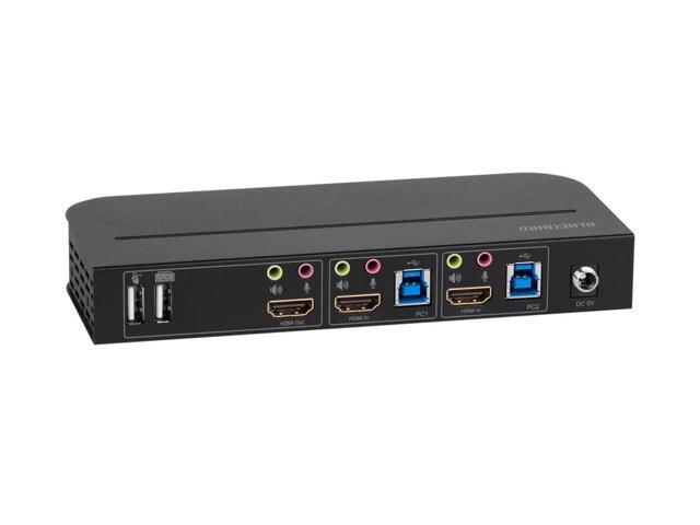 Monoprice Blackbird 4K HDMI 2.0 and USB 3.0 2x1 KVM Switch, 4K@60Hz, HDR, YCbCr 4:4:4, HDCP 2.2, Share 2 Computers with 1 Keyboard Mouse Monitor...