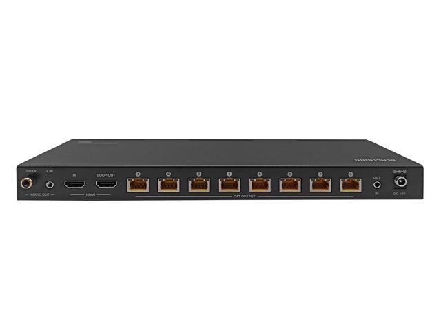 Monoprice Blackbird 4K HDMI 2.0 1x8 Splitter Extender Complete Solution Kit- 18Gbps, HDR, 4K@60Hz, YCbCr 4:4:4, HDCP 2.2, Cat6/6a/7 with IR, Loop...