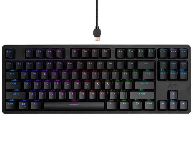 Monoprice Collider TKL Gaming Keyboard - Cherry MX (Blue), RGB Backlit, USB C, Programmable Macros, Full N-Key Rollover, Mechanical Switches.