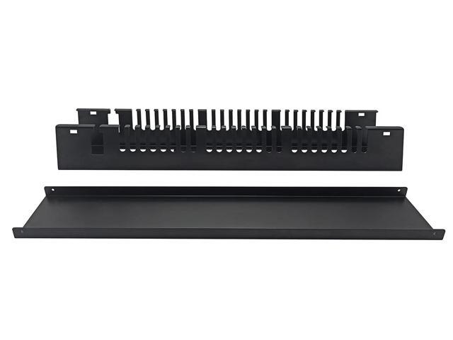 Monoprice 2U 19in Metal Rackmount Cable Management Panel, Protects Cables, Promotes Good Airflow, Easy Grouping of Cables, Cable Organization