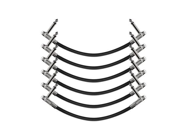 Monoprice Low Profile 6in Guitar Effects Pedal and Pedalboard Patch Cable (6-Pack) RightAngle 1/4 Inch TS, 24AWG Wire Gauge - Indio Series