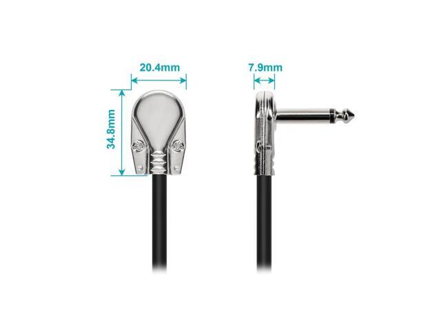 Monoprice Low Profile 6in Guitar Effects Pedal and Pedalboard Patch Cable (6-Pack) RightAngle 1/4 Inch TS, 24AWG Wire Gauge - Indio Series