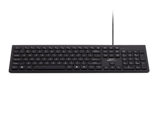 Monoprice Low-Profile Spill-Resistant Silent Keyboard - Membrane Water-Resistant Coating 10 Million Keystrokes - Workstream Collection