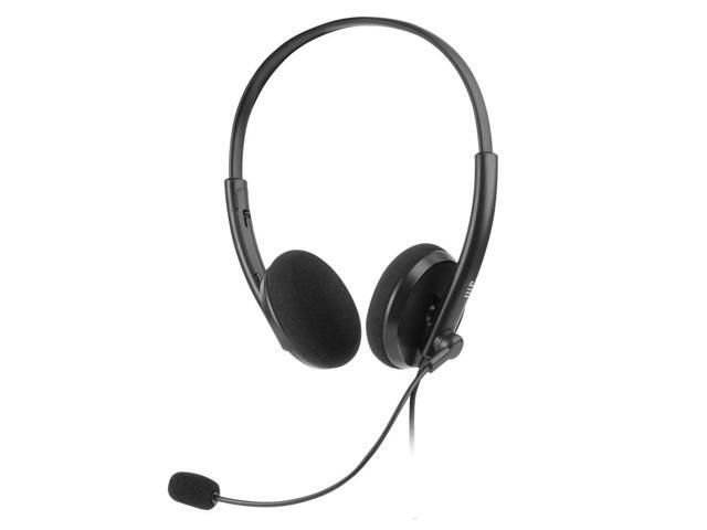 Monoprice WFH 3.5mm + USB Wired Back to Basics Web Meeting Headset, Lightweight, with Adjustable Mic and USB Inline Controller, for Virtual...