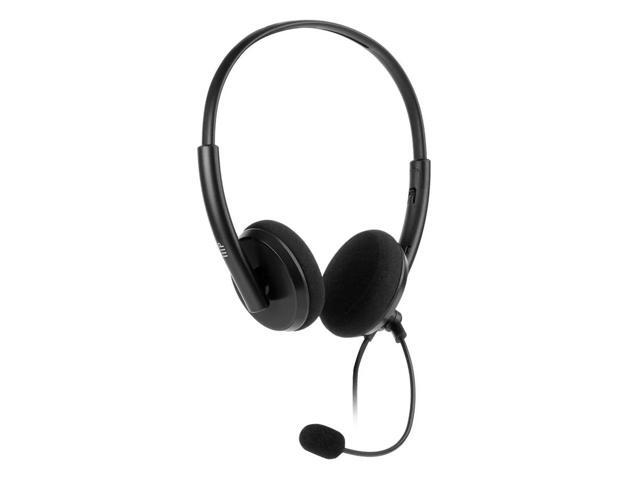 Monoprice WFH 3.5mm + USB Wired Back to Basics Web Meeting Headset, Lightweight, with Adjustable Mic and USB Inline Controller, for Virtual...