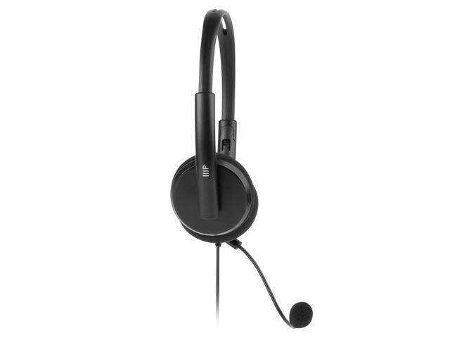 Monoprice WFH 3.5mm + USB Wired Back to Basics Web Meeting Headset, Lightweight, with Adjustable Mic and USB Inline Controller, for Virtual...