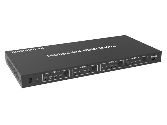 Monoprice Blackbird 4K 4x4 HDMI Matrix 18G 4K@60Hz YCbCr 4:4:4 EDID 4K to 1080p Downscaler IR HDR HDR10 HDR10+ - image 2