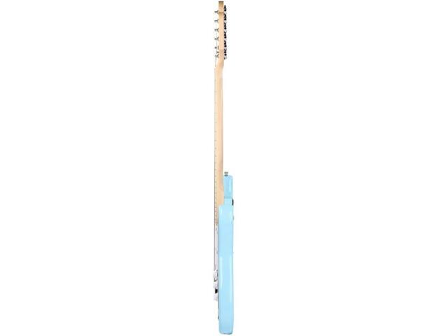 Monoprice Cali DLX Plus Solid Ash Electric Guitar Wilkinson Bridge and Pickups, with Gig Bag, Right Orientation, Light Blue with Maple Fretboard...