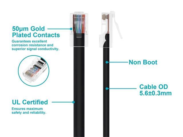 Monoprice Cat5e Ethernet Patch Cable - 7 Feet - Black Network Internet Cord - RJ45, Stranded, 350Mhz, UTP, Pure Bare Copper Wire, 24AWG -...