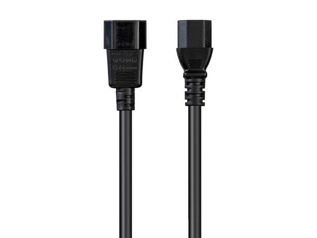Monoprice Extension Cord - 8 Feet - Black IEC 60320 C14 to IEC 60320 C13, 14AWG, 15A, 100-250V, For Powering Computers, Monitors, and other...
