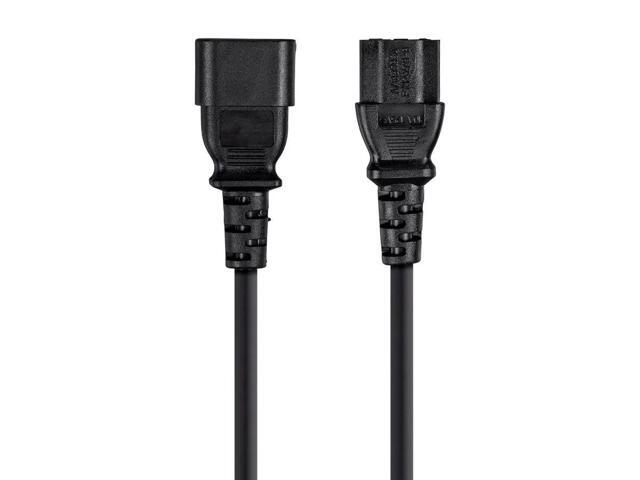 Monoprice Extension Cord - 25 Feet - Black, IEC 60320 C14 to IEC 60320 C13, 18AWG, 10A, 3-Prong, SVT, For Powering Computers, Monitors, Peripherals