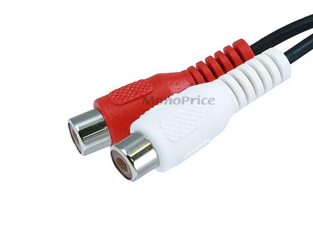 Monoprice 6inch RCA Male Mono to Female Stereo Splitter Cable