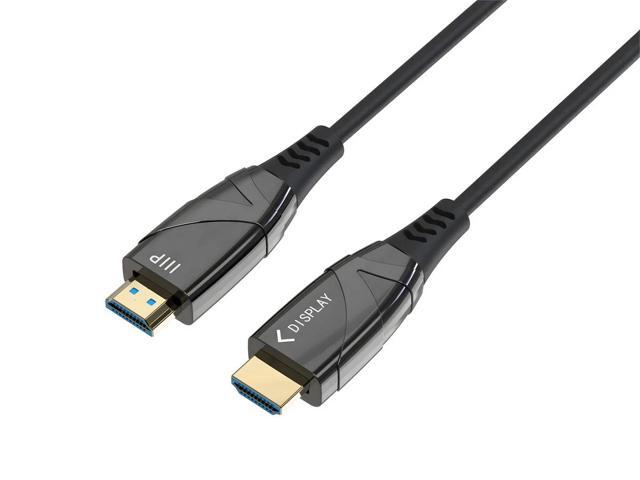 Monoprice 4K High Speed HDMI Cable - 20 Meters (65ft) Black AOC, 18Gbps, Compatible with Blu-ray, Play Station 5, HDTV, Roku TV - SlimRun AV Series