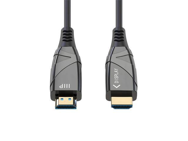 Monoprice 4K High Speed HDMI Cable - 20 Meters (65ft) Black AOC, 18Gbps, Compatible with Blu-ray, Play Station 5, HDTV, Roku TV - SlimRun AV Series