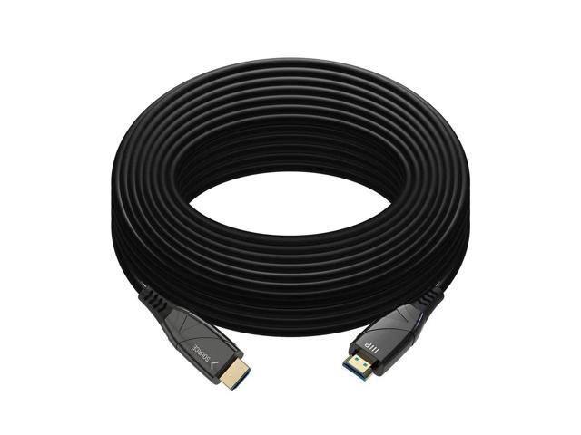 Monoprice 4K High Speed HDMI Cable - 20 Meters (65ft) Black AOC, 18Gbps, Compatible with Blu-ray, Play Station 5, HDTV, Roku TV - SlimRun AV Series