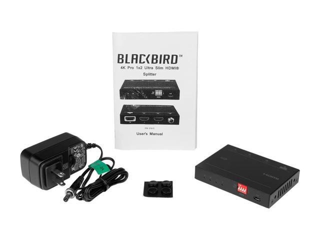 Monoprice Blackbird 4K Pro 1x2 Ultra Slim HDMI Splitter -Black | 4K @ 60Hz HDCP 2.2 Compliant HDR And EDI Detection - image 6