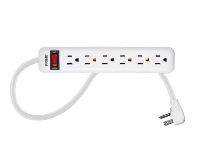 Monoprice 6 Outlet Power Strip with 3ft Cord, White