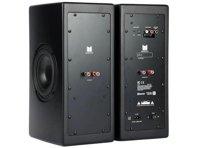Monolith MTM-100 100 Watt Bluetooth aptX HD Powered Desktop Speakers with Optical and USB Inputs, Subwoofer Output, Remote Control Included, For...