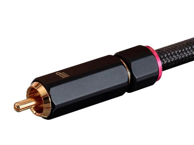 Monoprice Audio Cable - 6 Feet - Black RCA to 2 RCA Pigtail Cable, Male to Male, Gold Plated Connectors, Double Shielded With Copper Braiding -...