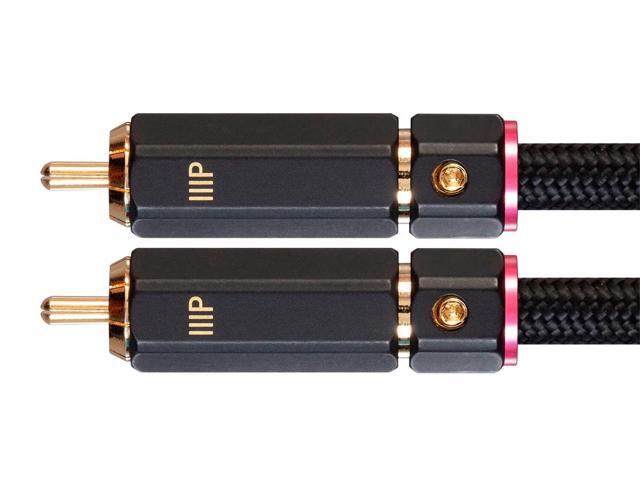 Monoprice Male RCA Two Channel Stereo Audio Cable - 6 Feet - Black, Gold Plated Connectors, Double Shielded With Copper Braiding - Onix Series