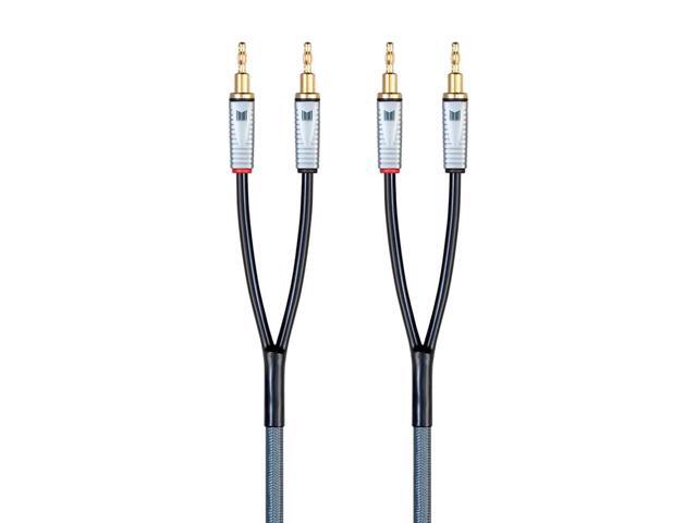 Monolith Speaker Wire With Gold Plated Banana Plug Connectors - 6 Feet - Pair 14AWG, Oxygen Free Copper (OFC), Multi-Strand Conductors, PE Insulated