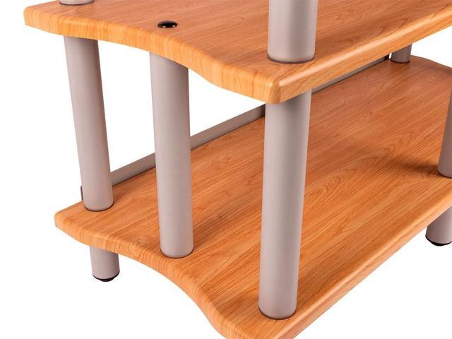 Monolith Double-Wide 3-Tier AV Stand - Maple 300 lbs Weight Capacity Per Shelf, Organize and Display Your AV Components, Home Theater or...