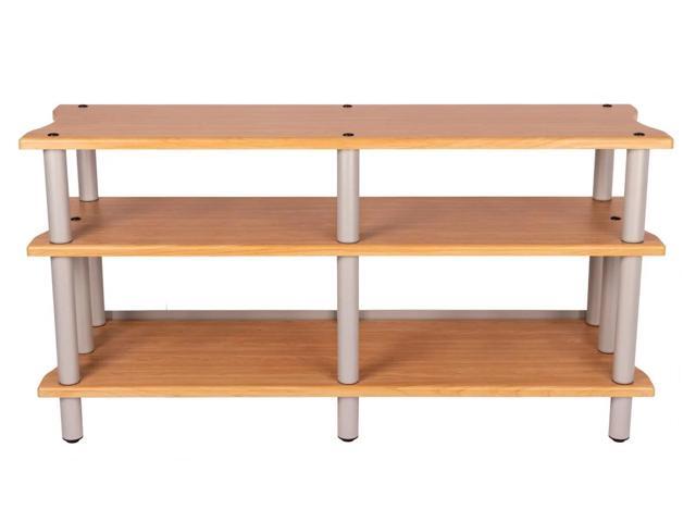 Monolith Double-Wide XL 3-Tier AV Stand - Maple 300 lbs Weight Capacity Per Shelf, Organize and Display Your AV Components, Home Theater or...