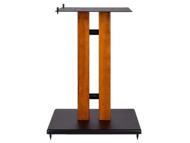 Monoprice Monolith 24in Cherry Wood Speaker Stand with Adjustable Top Plate, Cherry (Each) Hold Speakers Weighing Up To 75 Pounds, Perfect For...