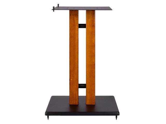 Monoprice Monolith 28in Cherry Wood Speaker Stand with Adjustable Top Plate, Cherry (Each) Harmon Kardon, Bose, Sony, Polk, KEF, JBL, Klipsch, For...
