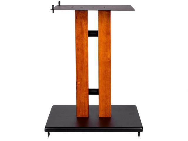 Monoprice Monolith 18in Cherry Wood Speaker Stand with Adjustable Top Plate, Cherry (Each) Hold Speakers Weighing Up To 75 Pounds, Perfect For...