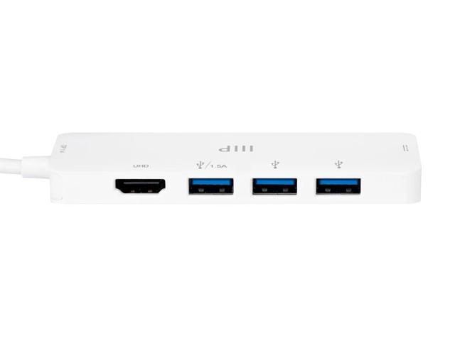 Monoprice 5-in-1 USB-C to 4K HDMI Display Adapter and USB Hub (4K@60Hz) Fast Charge, 100W PD 3.0, Docking Station Dongle for MacBook Air Pro and More