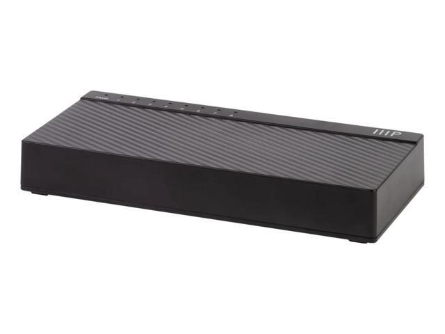 Monoprice 8-Port 10/100/1000Mbps Gigabit Ethernet Unmanaged Desktop Switch, RJ45, IEEE 802.3ab, Cat5e, Plug and Play, Fanless Design, for Gaming...