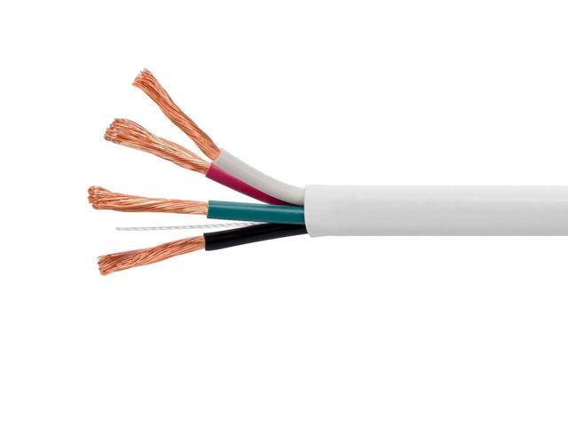 Monoprice Speaker Wire, CL3 Rated, 4-Conductor, 12AWG, 250ft, White
