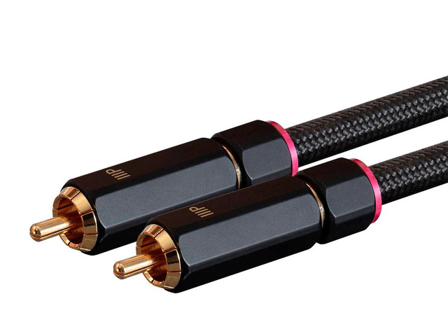 Monoprice Male RCA Two Channel Stereo Audio Cable - 15 Feet - Black, Gold Plated Connectors, Double Shielded With Copper Braiding - Onix Series